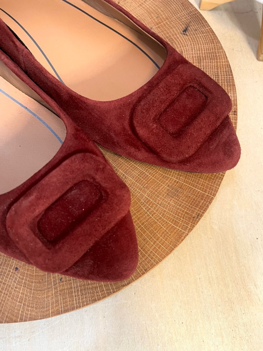 Vionic Amanda Red Suede Ballet Flat Buckle Arch Support Size 8 - Picture 3 of 15